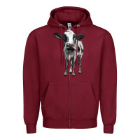 Burgundy holstein cow Zipper Hoodie - BarkalooDesign