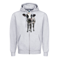 Heather Grey holstein cow Zipper Hoodie - BarkalooDesign