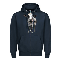 Navy holstein cow Zipper Hoodie - BarkalooDesign