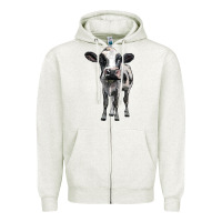 Oatmeal Heather holstein cow Zipper Hoodie - BarkalooDesign