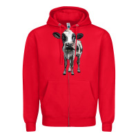 Red holstein cow Zipper Hoodie - BarkalooDesign