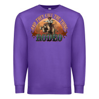 Purple And they call the thing rodeo bull bullfighter Premium Sweatshirt - HowdyJamesFarm