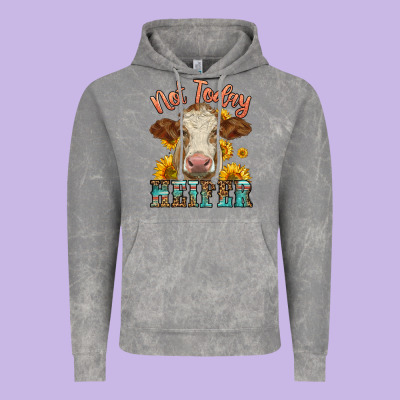 Heifer With Sunflowers Vintage Hoodie Designed By Lillyallendesigns
