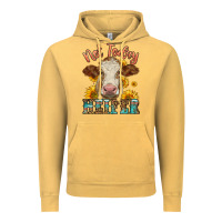 Vintage Mustard heifer with sunflowers Vintage Hoodie - LillyAllenDesigns