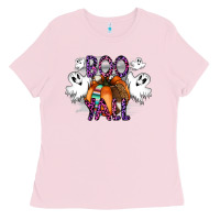 Bubblegum Pink Boo yall Ladies Tee - CowhideDigitalArt