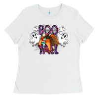 White Boo yall Ladies Tee - CowhideDigitalArt