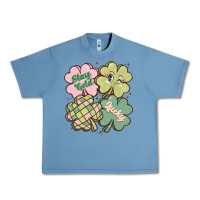 Pebble Blue st patricks day clover Urban Heavy Tee - MaliasSmallBusiness