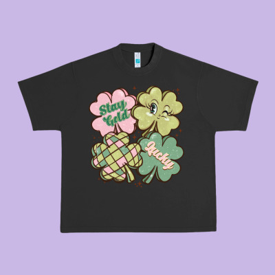 St Patricks Day Clover Urban Heavy Tee Designed By Maliassmallbusiness