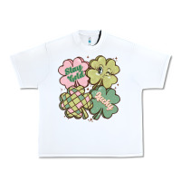 White st patricks day clover Urban Heavy Tee - MaliasSmallBusiness