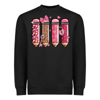 Black valentine' day teacher school pencils Heavyweight Sweatshirt - MaliasSmallBusiness
