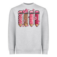 Valentine' Day Teacher School Pencils Heavyweight Sweatshirt | Teevron