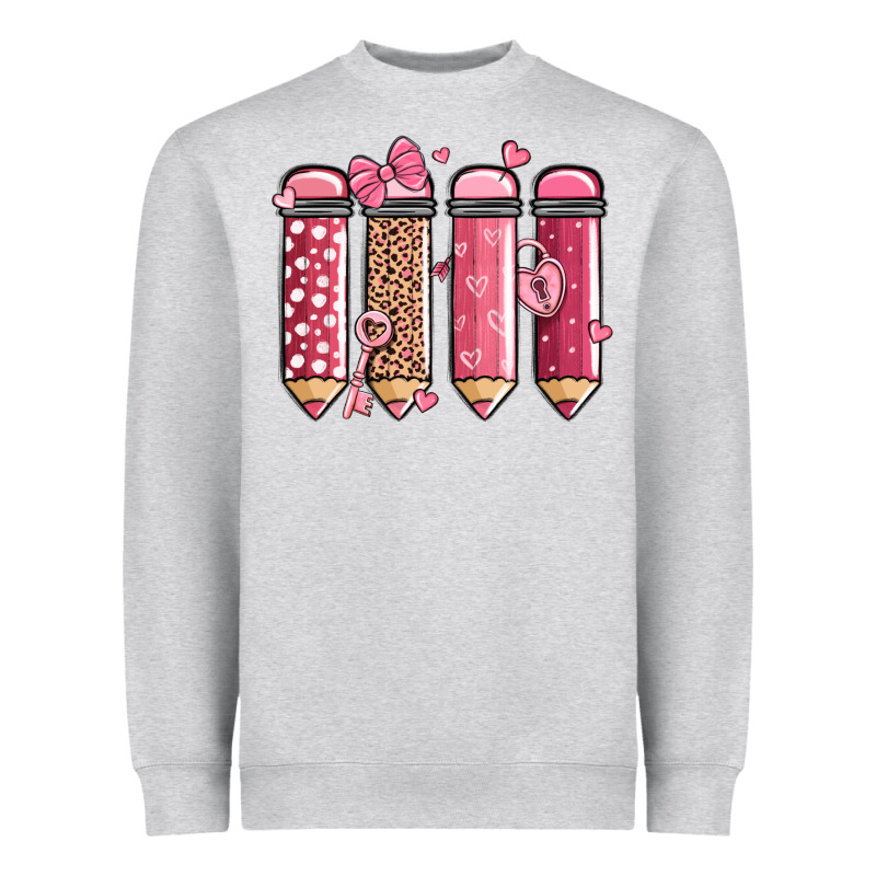 Valentine' Day Teacher School Pencils Heavyweight Sweatshirt by MaliasSmallBusiness | Teevron