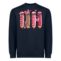 Navy valentine' day teacher school pencils Heavyweight Sweatshirt - MaliasSmallBusiness