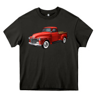 Asphalt western red truck right 34 view Heavy Core Tee - FaDigitalArtStudio