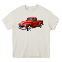 Cream western red truck right 34 view Heavy Core Tee - FaDigitalArtStudio