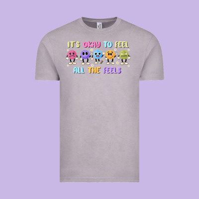 It's Okay To Feel All The Feels Vintage Tee Designed By Maliassmallbusiness