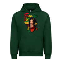 Forest Green Free-ish since 1865 black woman Urban Hoodie - FaDigitalArtStudio