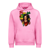 Fuchsia Pink Free-ish since 1865 black woman Urban Hoodie - FaDigitalArtStudio