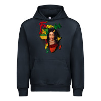 Navy Free-ish since 1865 black woman Urban Hoodie - FaDigitalArtStudio