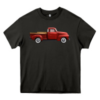 Asphalt western red truck right side view Heavy Core Tee - FaDigitalArtStudio
