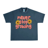 Midnight Navy never stop growing Urban Heavy Tee - MaliasSmallBusiness