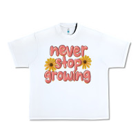 White never stop growing Urban Heavy Tee - MaliasSmallBusiness