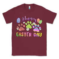 Burgundy happy easter day paws Classic Tee - MaliasSmallBusiness