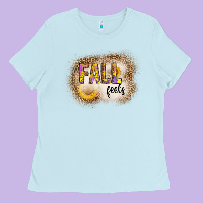 Fall Feels Ladies Tee Designed By Cowhidedigitalart