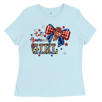 Baby Blue cute american girl Ladies Tee - JahusDesignShop