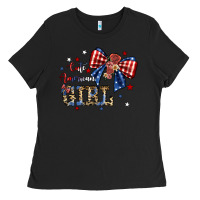 Black cute american girl Ladies Tee - JahusDesignShop