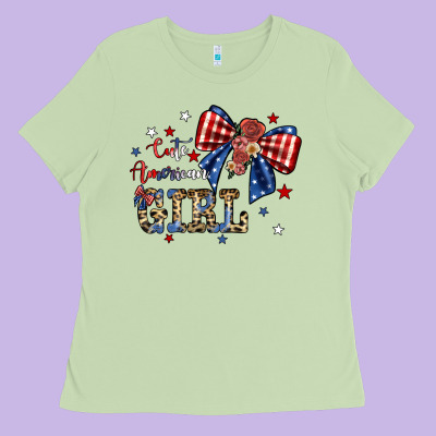 Cute American Girl Ladies Tee Designed By Jahusdesignshop