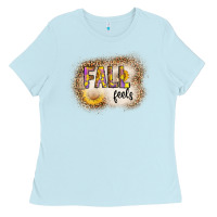 Baby Blue fall feels Ladies Tee - CowhideDigitalArt