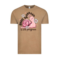 Vintage Coffee snail progress is stil progress Vintage Tee - MaliasSmallBusiness