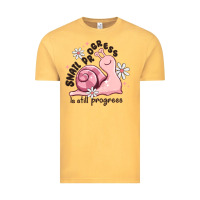 Vintage Mustard snail progress is stil progress Vintage Tee - MaliasSmallBusiness