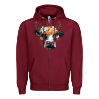 Burgundy holstein cow head Zipper Hoodie - BarkalooDesign