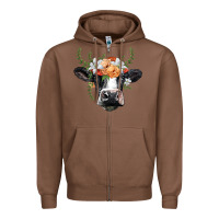 Chestnut holstein cow head Zipper Hoodie - BarkalooDesign