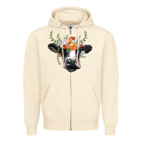 Sandshell holstein cow head Zipper Hoodie - BarkalooDesign