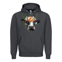 Smoke holstein cow head Zipper Hoodie - BarkalooDesign