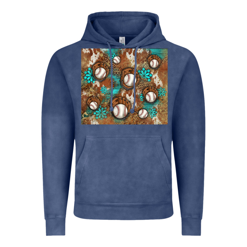 Baseball Turquoise Gemstones Western Patterns Vintage Hoodie by BarkalooDesign | Teevron