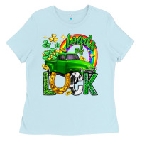 Baby Blue Loads of luck truck st. patricks day Ladies Tee - Neo Western