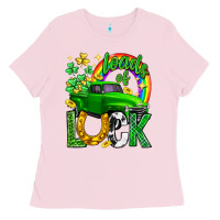 Bubblegum Pink Loads of luck truck st. patricks day Ladies Tee - Neo Western