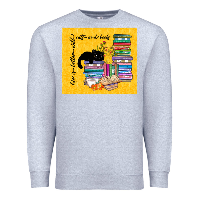 Life Is Better With Cats And Books Premium Sweatshirt by TumblerDesignByShophia | Teevron