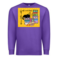 Purple life is better with cats and books Premium Sweatshirt - TumblerDesignByShophia