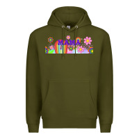 Army Green boho retro floral mama Premium Hoodie - TumblerDesignByShophia