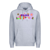 Heather Grey boho retro floral mama Premium Hoodie - TumblerDesignByShophia