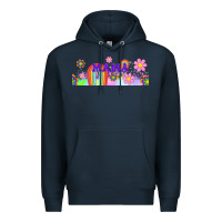 Navy boho retro floral mama Premium Hoodie - TumblerDesignByShophia