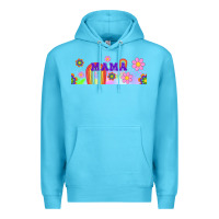 Ocean Blue boho retro floral mama Premium Hoodie - TumblerDesignByShophia