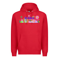 Red boho retro floral mama Premium Hoodie - TumblerDesignByShophia