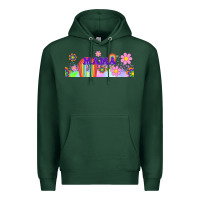 Sports Green boho retro floral mama Premium Hoodie - TumblerDesignByShophia