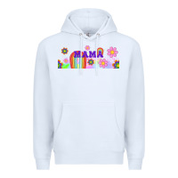 White boho retro floral mama Premium Hoodie - TumblerDesignByShophia